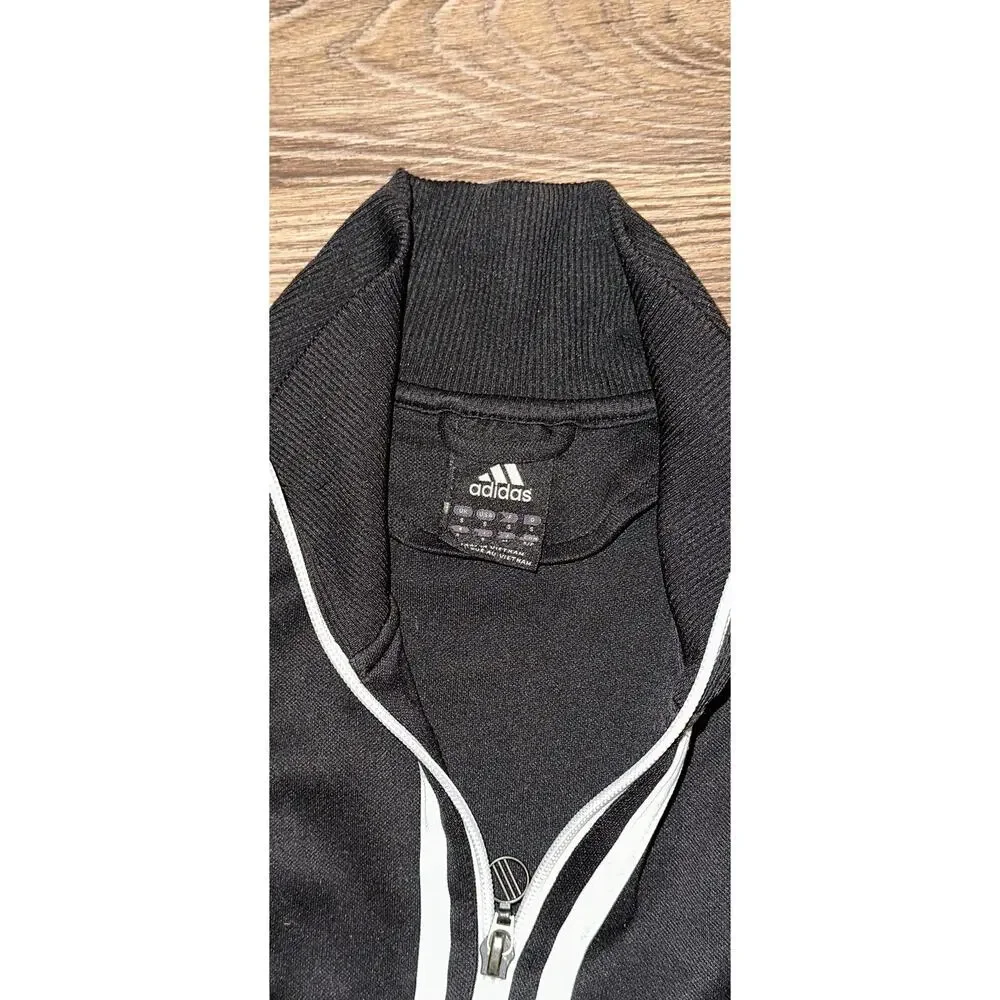 Adidas Track Jacket Climalite Full Zip Up In Black Men’s Size Small